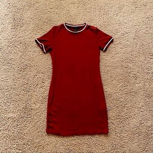 Forever 21 Crew Neck Midi Tee Dress | Burgundy | M